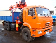 Автомобиль-вездеход КАМАЗ-43118 с бортовой платформой и тросовым КМУ Kanglim KS 1256G-II