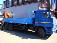 Автомобиль КАМАЗ-65117 (6×4) бортовой с КМУ Palfinger PK 23500А на заднем свесе