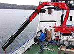 Морской кран-манипулятор Fassi F 245 на рыбозаготовительном судне
