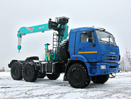 Седельный тягач-вездеход КАМАЗ-43118 (6×6) с тросовым КМУ HKTC HLC-7016L